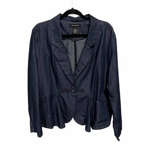 Ashley Stewart Blue Blazer Jacket 2X Plus Size